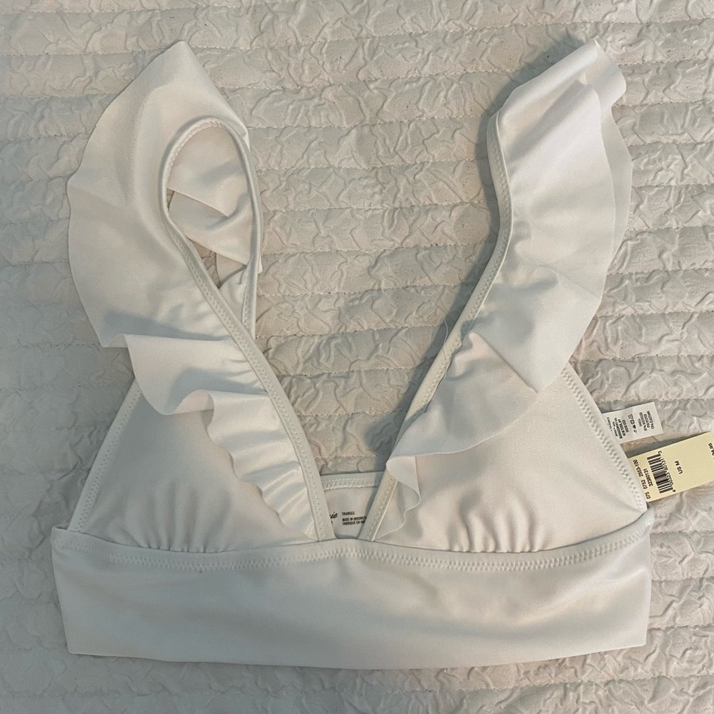 NWT white bikini top